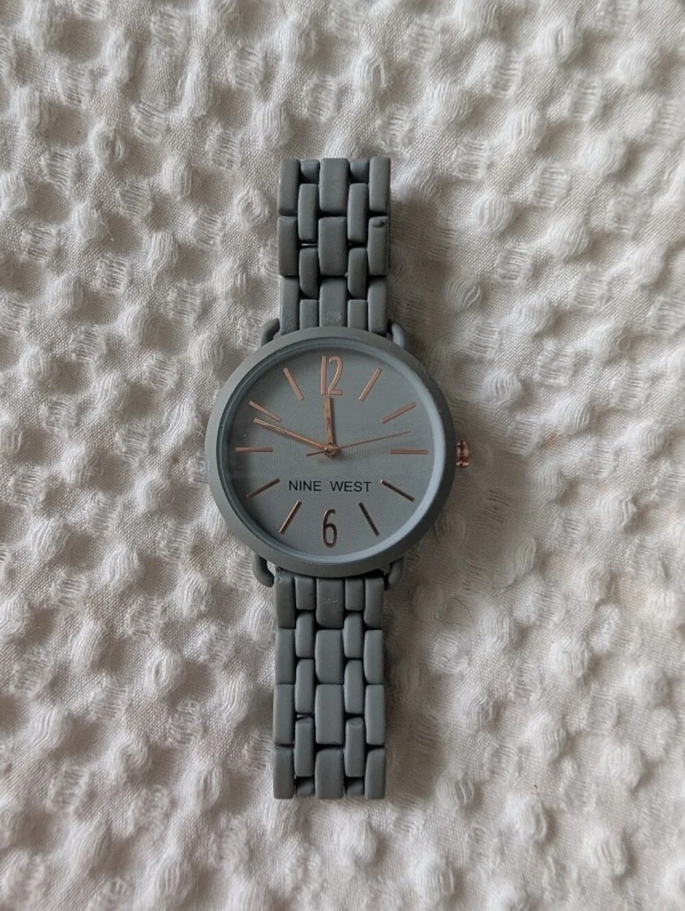 Nine West Gray Watch with Rose Gold Markers